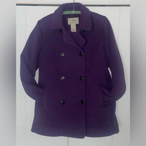LLBean fleece peacoat, size Wms Medium